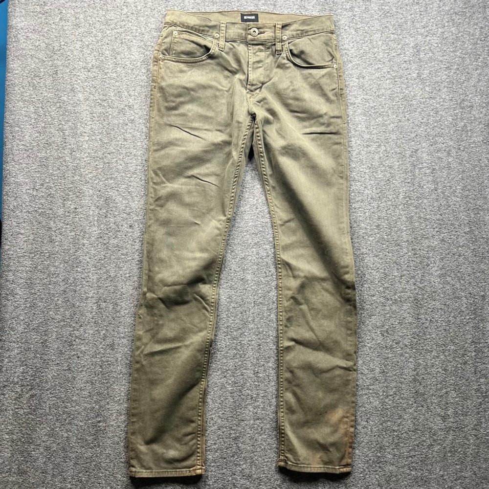 Hudson Pants Mens 31 Olive Green Fits 31x33 Blake Slim Ares M275DLE Button Fly